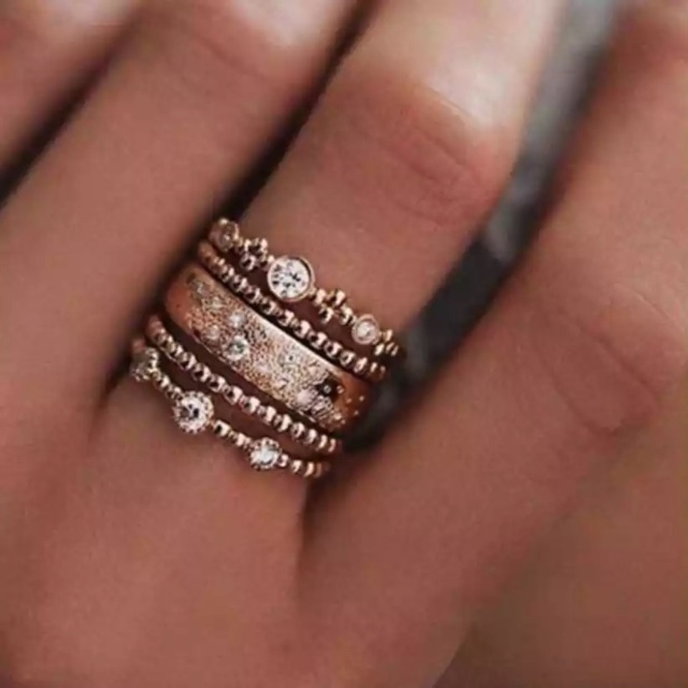 Boho chic stack rings - Picture 2 of 3